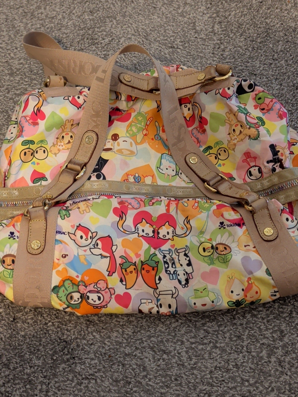 Multicolor Character Print Tote Bag
